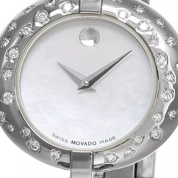 Movado Museum ladies diamond bezel watch